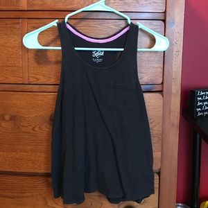 Justice plain black tank